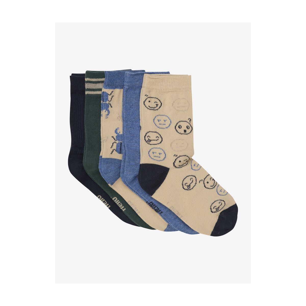 Minymo Socks w. Pattern (5-pack) army green (912) 15\18 6022-912-15\18