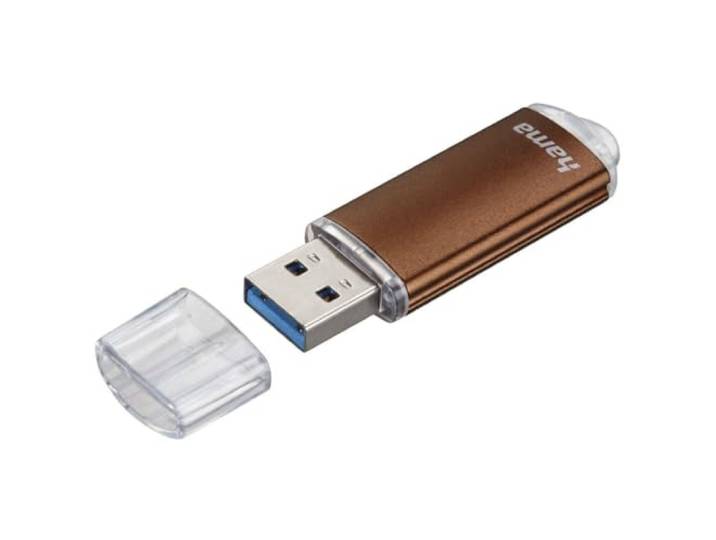 Hama 256GB USB-Stick USB 3.2 Gen 1 Datenstick, 90 MB/s Datentransfer USB-Stick in bronze mit Öse zur Befestigung am Schlüsselring, , Memory Stick m. Verschlusskappe, Speicherstick