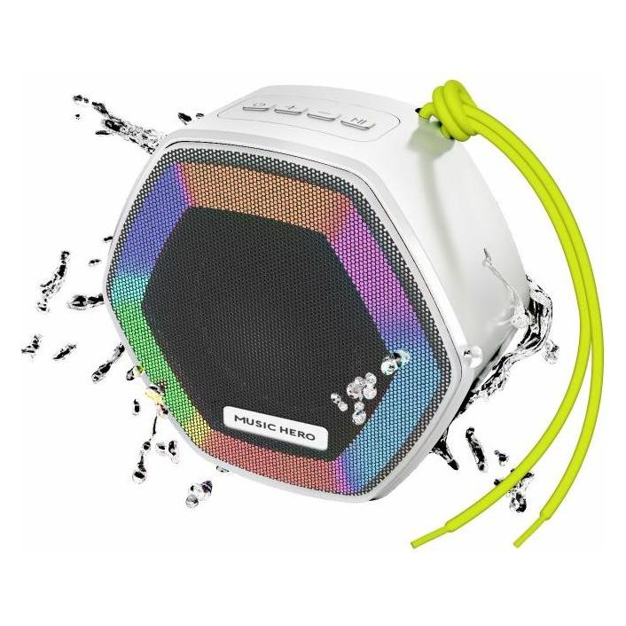 SBS MUSIC HERO IBIZA wasserfester Bluetooth Lautsprecher mit mehrfarbigen LEDs (3 h) (MHSPIBIZA5BTW)
