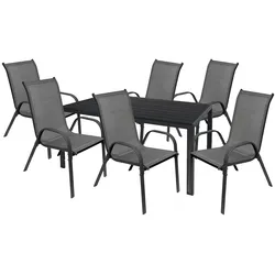 Mojawo 7tlg Gartenmöbel Garnitur Sitzgruppe Essgruppe 160x90cm Stapelstühle