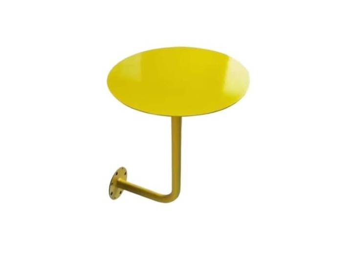 DHYUACN An Der Wand Montierter Kleiner Runder Tisch for Café Milk Tea Shop Eckkabine, platzsparende Wandmontage an der Bistrotheke(35X45CM yellow iron)