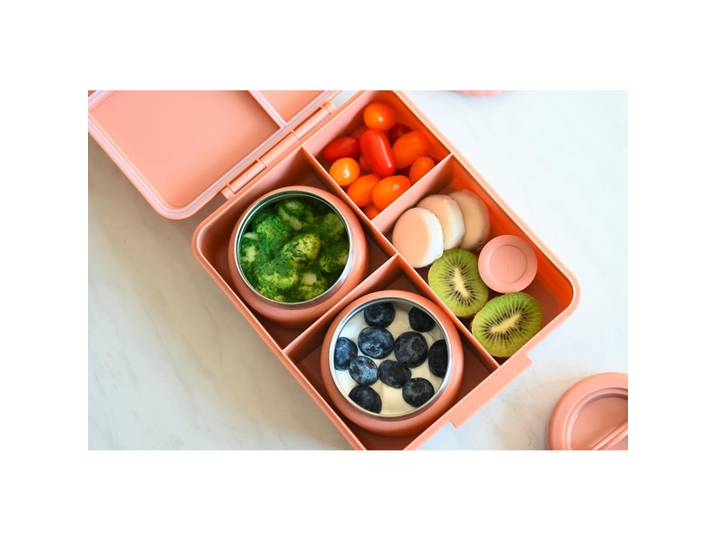 Lunchbox, Altrosa, Pink, Metall, Kunststoff, 1900 l, rechteckig, 22x19x7 cm, lebensmittelecht, auslaufsicher, wasserdicht, stapelbar, Küchenzubehör, Vorratsbehälter, Frischhaltedosen