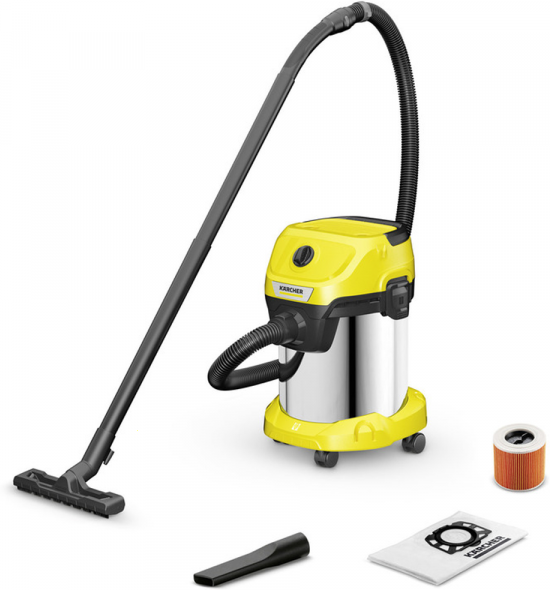 Karcher WD 3 S V-17/4/20 - Aspirateur multifonction - Acier INOX - 17 L