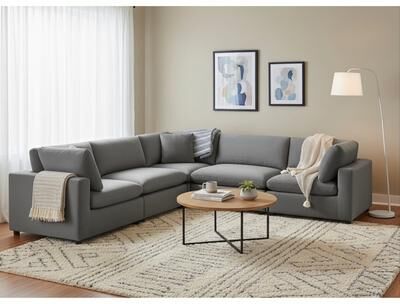 Top Rated Sectional Sofa Polyester Includes matching throw pillows Charcoal