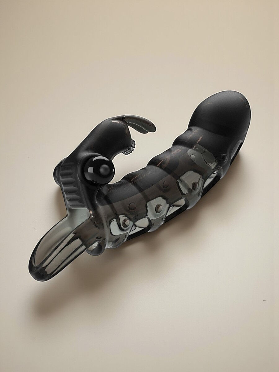Pretty Love Cuper - Gaine Pénis + Vibromasseur Rabbit - Noir