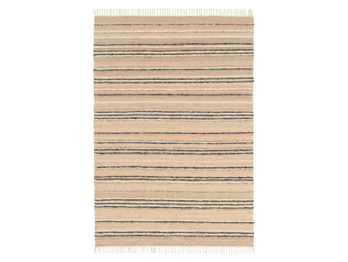 Tapis rayé fait main en matières naturelles beige 120 x 170 cm