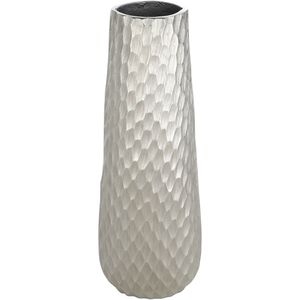 Eglo Vase 421044, Nilgaut, Aluminium, silber, Bodenvase, bauchig, Höhe 40,5 cm