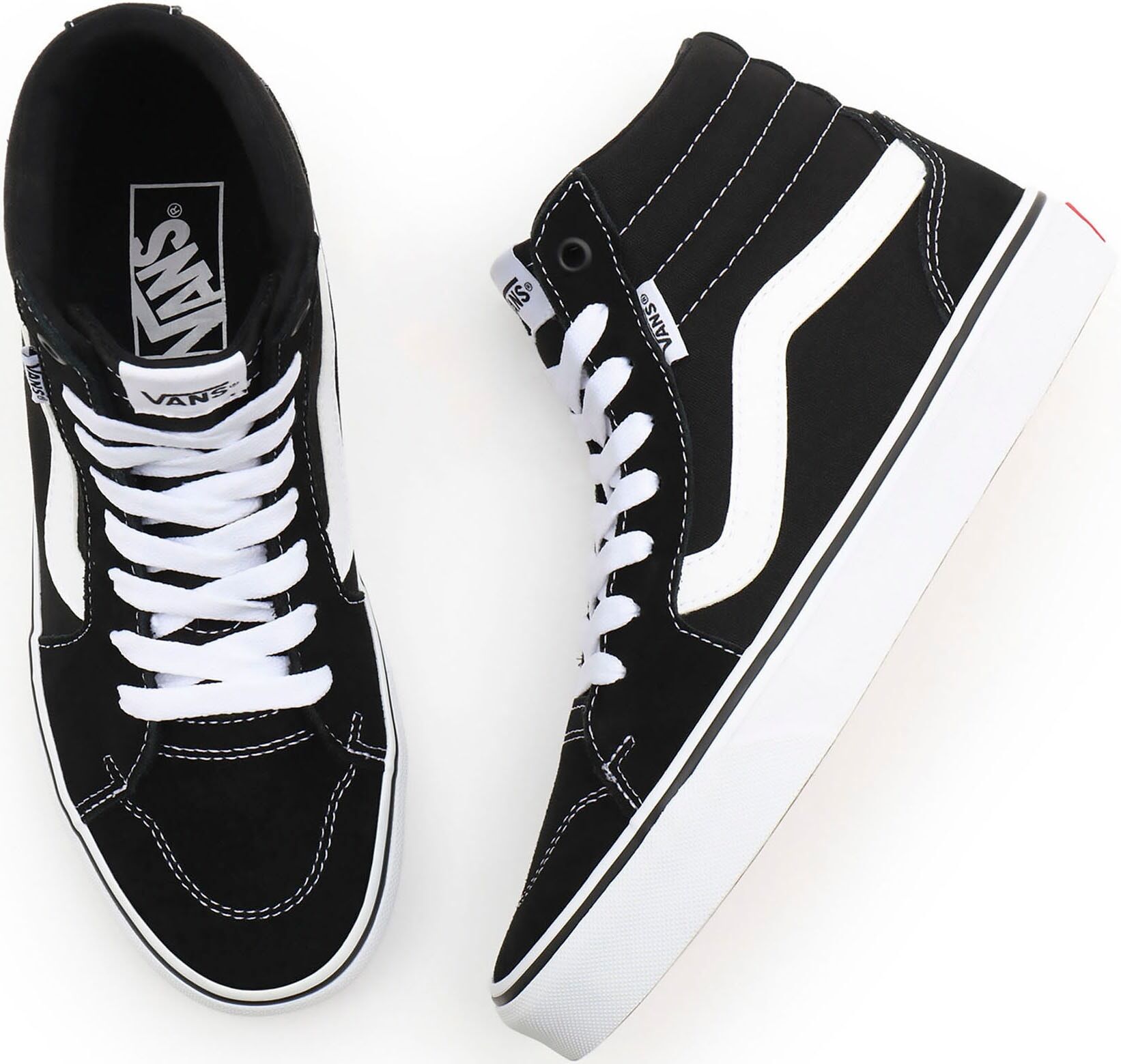 Sneaker VANS "Filmore Hi", Damen, Gr. 37, schwarz-weiss (schwarz, weiß), Leder, Schuhe Sneaker schwarz, weiß 37
