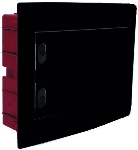 Ettroit Centralino Elettrico Da Incasso 12 Moduli Ip40 Con Portello Cieco Nero - Db112912b