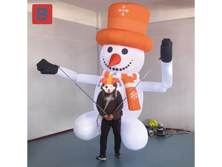 Bonhomme de neige gonflable de Noël, décoration de carnaval de Noël, marionnette bonhomme de neige gonflable avec lumières et souffleurs