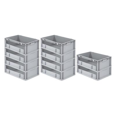 PROREGAL 10x Eurobox NextGen Insight | HxBxT 22x40x60cm | 44 Liter | Seite offen | Eurobehälter, Transportbox, Transportbehälter