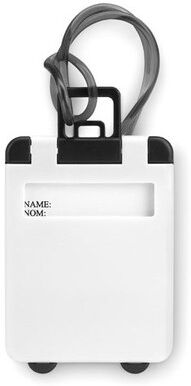 Étiquette de bagage publicitaire TRAVELLER ABS blanc