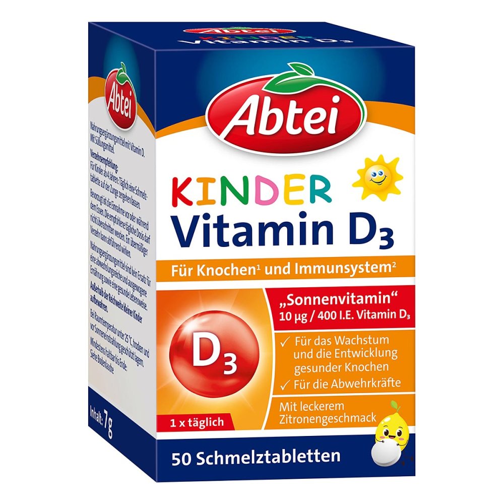 Perrigo Deutschland GmbH Abtei Kinder Vitamin D3 Schmelztabletten 17261182