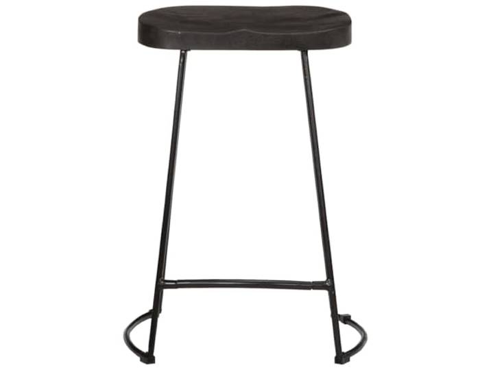 GPUTYGHN Barhocker 2 STK. Schwarz 45x40x62 cm Mango Massivholz Metallbeine, Fußstütze, Mangoholz, 110 kg pro Sitzplatz, für Bar, Restaurant, Balkon, Partys