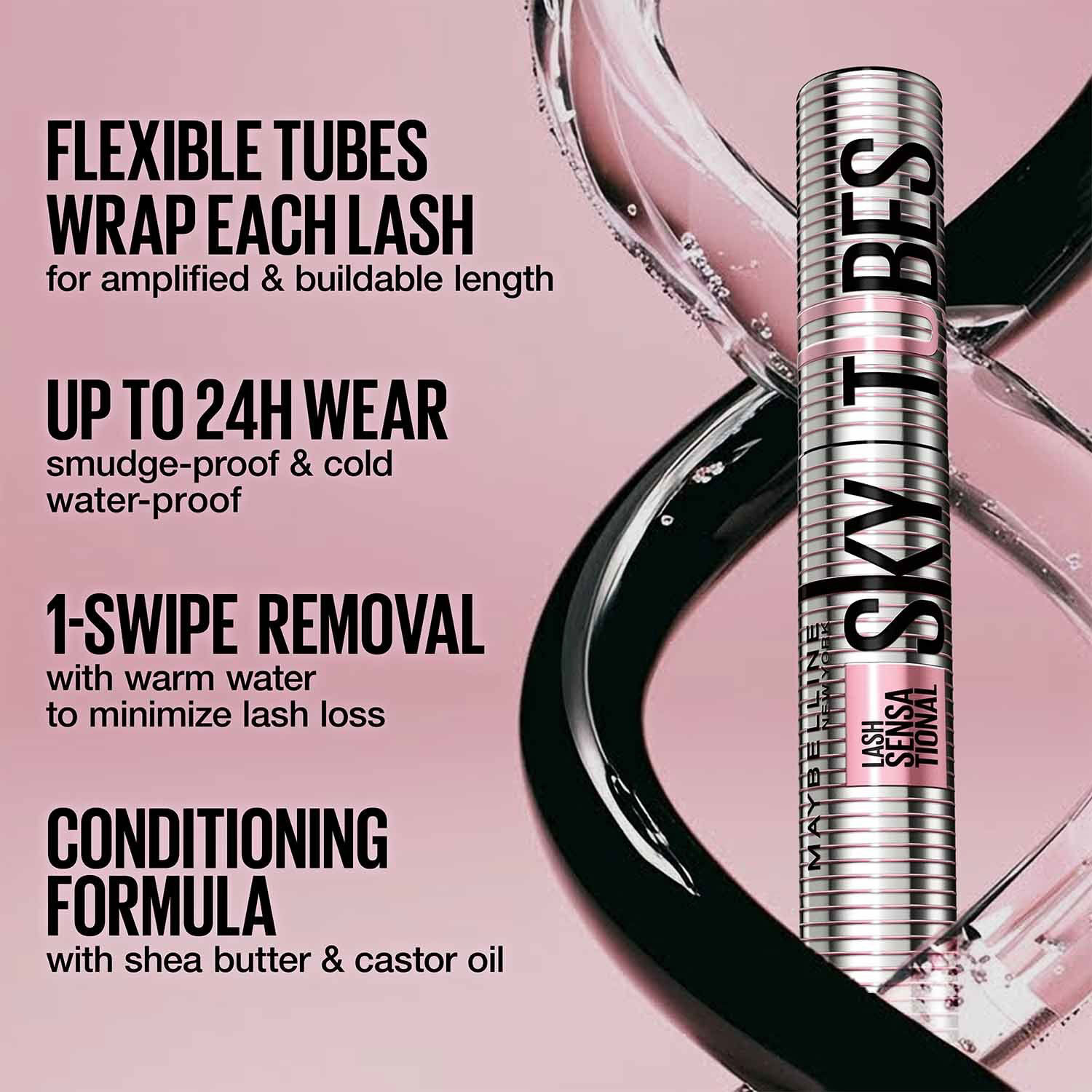 MAYBELLINE Lash Sensational Sky Tubes Mascara Black 7ml