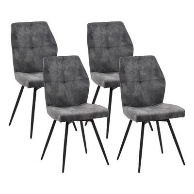 Esszimmerstuhl HELA "JANINA", schwarz (vintage anthrazit, schwarz, vintage anthrazit), B:46cm H:89cm T:60cm, 100% Polyester, Stühle, Esszimmerstuhl, 360 drehbar