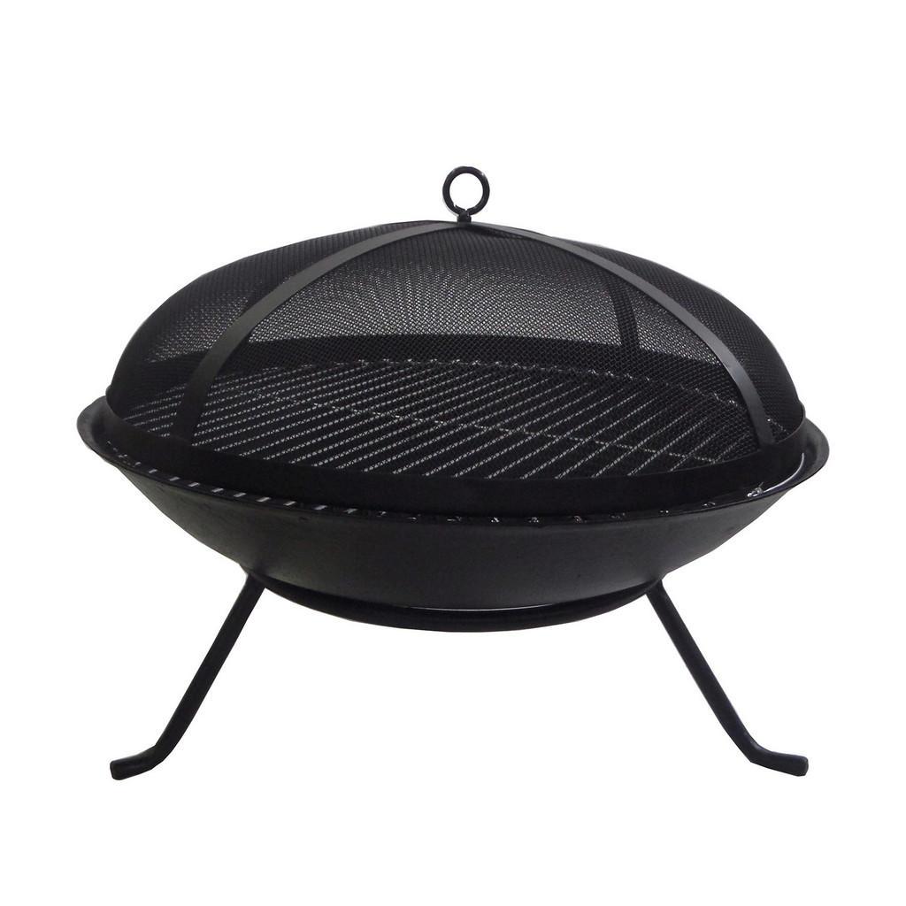 Ambia Garden Feuerschale , Schwarz , Metall , rund , 23 cm , Lfgb, Bsci , Grillfunktion, abnehmbare Standfüsse , Freizeit & Co, Haus & Garten