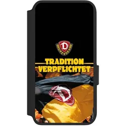 Nivocase Klapphülle für Samsung Galaxy S22 Handyhülle aus Kunst Leder NIVOflip schwarz Fanartikel SG Dynamo (Samsung Galaxy S22), Smartphone Hülle, Schwarz