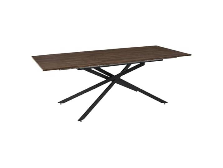HOME DECO FACTORY Ausziehtisch Zeitgenössisch 6-8 Personen Braun Akazie, zeitgenössischer Ausziehtisch, 6 bis 8 Personen, robustes Design, Esszimmer, 150x210 cm, Braun und Schwarz