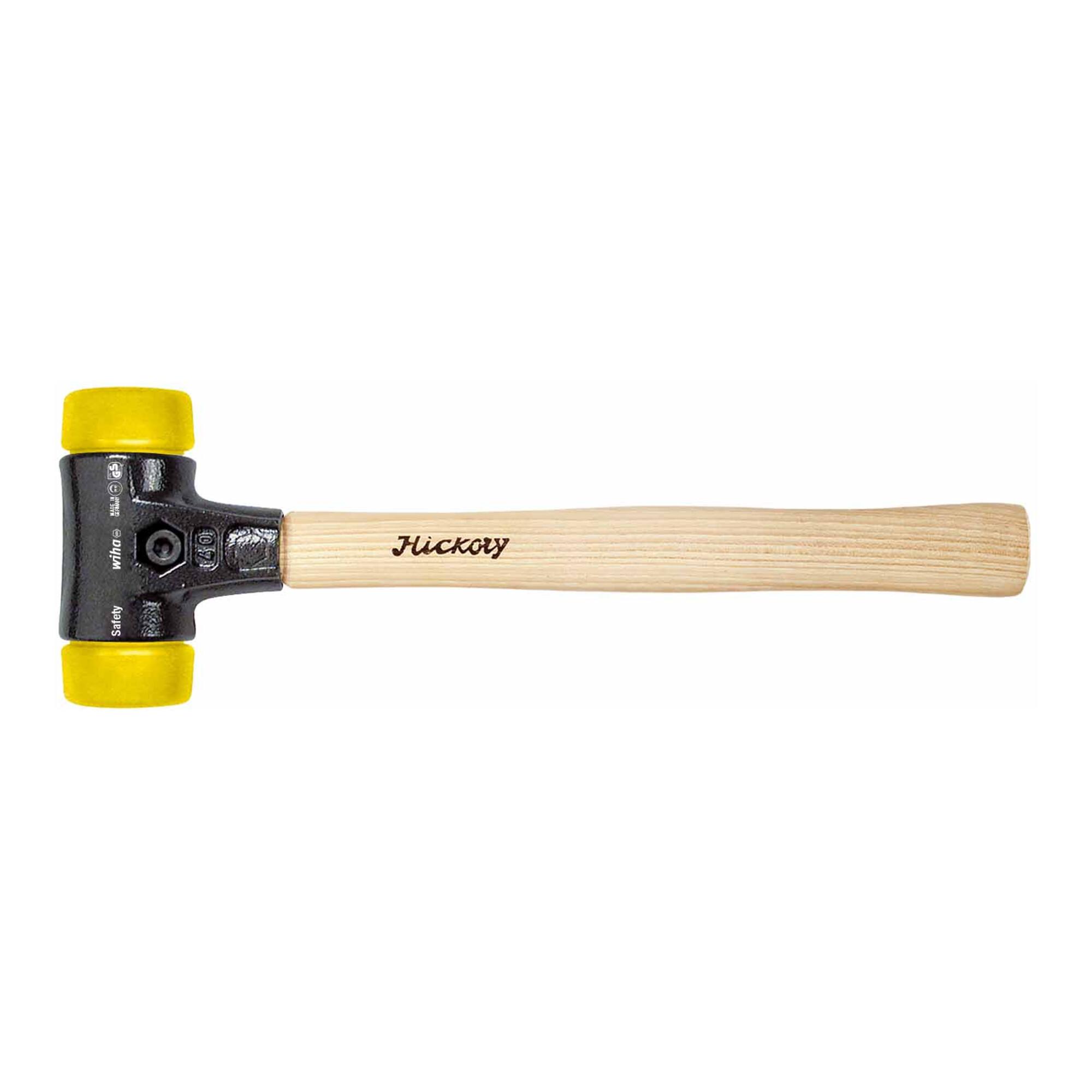 Wiha Schonhammer Safety mittelhart/mittelhart mit Hickory-Holzstiel, Rund-Schlagkopf 50 mm (26642)