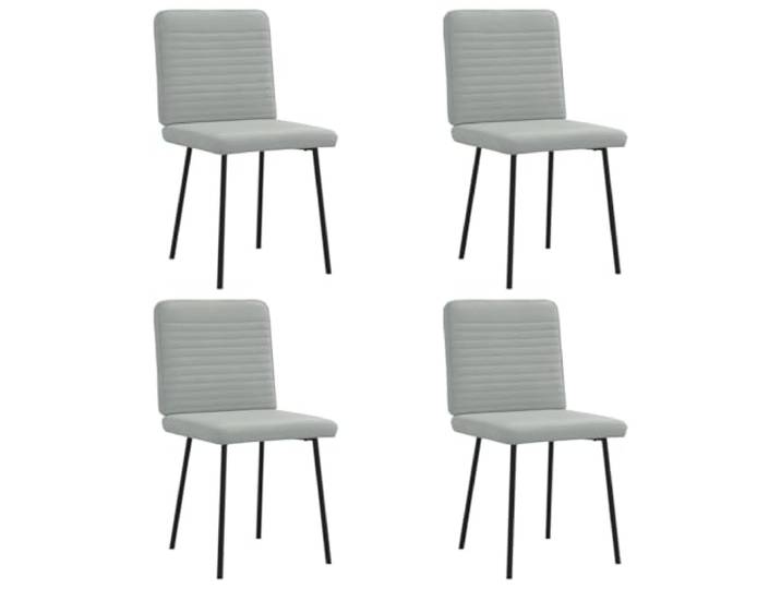 Coespram Esszimmerstühle 4er Set Polsterstuhl Hellgrau Samt Bequemer Samtstuhl mit stabiler Metall-Holz-Konstruktion für Esszimmer, Wohnzimmer, Küche und Gästezimmer.