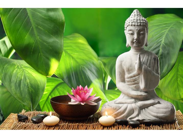 Fototapete PAPERMOON Buddha in der Meditation , bunt, B:3m L:2,23m, Vlies, Tapeten, Fototapete