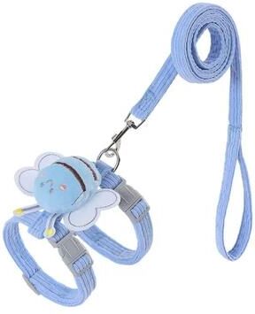 Uplift Treasures Adjustable Cartoon Bee Pet Harness Leash Set blue s (1.5 4kg Of Pet)