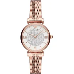 Emporio Armani Quarz / 2 Zeiger Gianni T-bar AR11244 - weiß,rosegoldfarben - 32mm