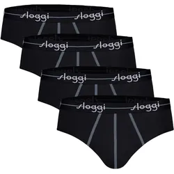 Sloggi Herren Slips 4er Pack - Start midi C4P box, Baumwolle Schwarz / XL