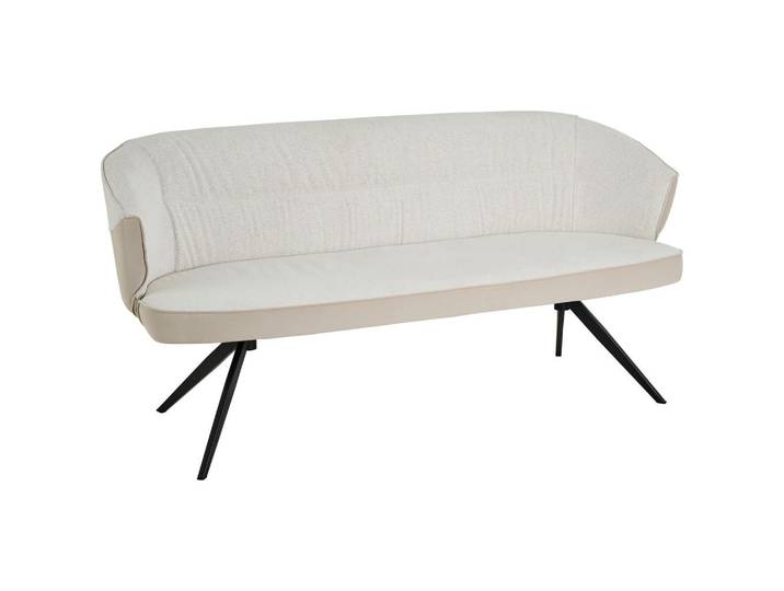 Livetastic Sitzbank, Schwarz, Beige, Cappuccino, Holz, Metall, Pappel, Sperrholz, 3-Sitzer, 180x86x71 cm, Bsci, Esszimmer, Bänke, Sitzbänke