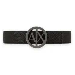 A|X Armani Exchange für Damen. 9411180A87742520 Logo-Gürtel schwarz, weiß (70cm), Lässig, Polyurethan