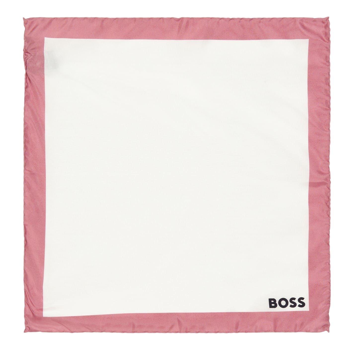 Boss - Mit Rand-Einstecktuch (Weiß/Graurosa)