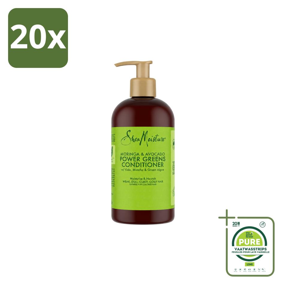 20 x Shea Moisture Moringa & Avocado Power Greens Conditioner - 384 ml - Großpackung - 20 Stücke