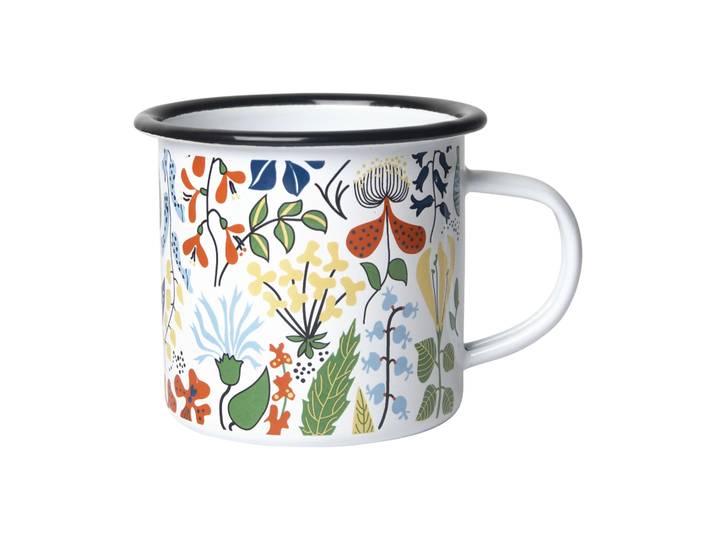 Pluto Design Mug en émail Herbarium Vit-multi