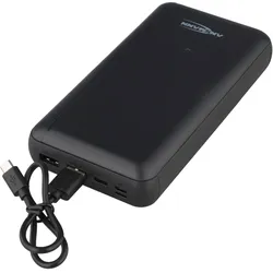 Ansmann Powerbank PB212 30.000mAh, extrem leistungsstark, mit Multi-Safe-Technologie, schwarz (30000 mAh, 111 Wh), Powerbank, Schwarz