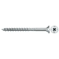 Fischer Spanplattenschraube 5,0x60 PowerFast FPF II CZP BC, Senkkopf, Kreuzschlitz PZ, Teilgewinde - 670423