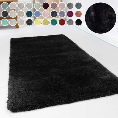 Hochflor-Teppich ESPRIT "Relaxx ESP-4150", schwarz, H:25mm Ø:200cm, Kunstfaser, Teppiche, Wohnzimmer, sehr große Farbauswahl, weicher dichter Hochflor