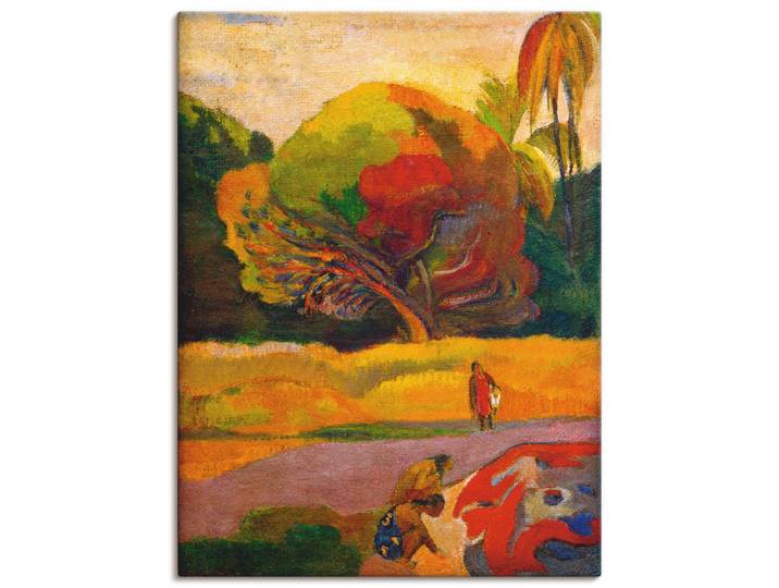 Leinwandbild ARTLAND Paul Gauguin Frauen am Fluss , rot (farbe bild(er): rot), B:30cm H:40cm, Bilder, Leinwandbild, auf Holzrahmen gespannt