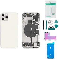 iPhone 11 Pro Gehäuse mit Backcover Silber - Set