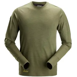 Snickers, Herren, Funktionsshirt, Langarm-Shirt aus Merinowolle 2451 (XXL), Grün, XXL