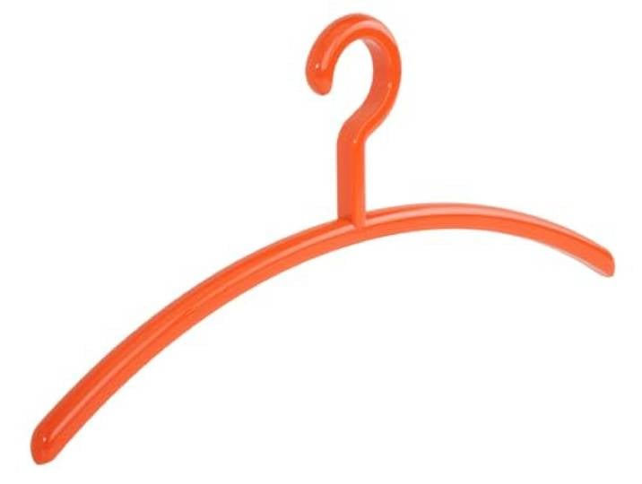 Kleiderbügel, Jackenbügel, Garderobenbügel, Elegance, 12er Set, Kunststoff, Orange, Jacke, Nicht drehbarer Haken, 45 cm (6350_05/12)