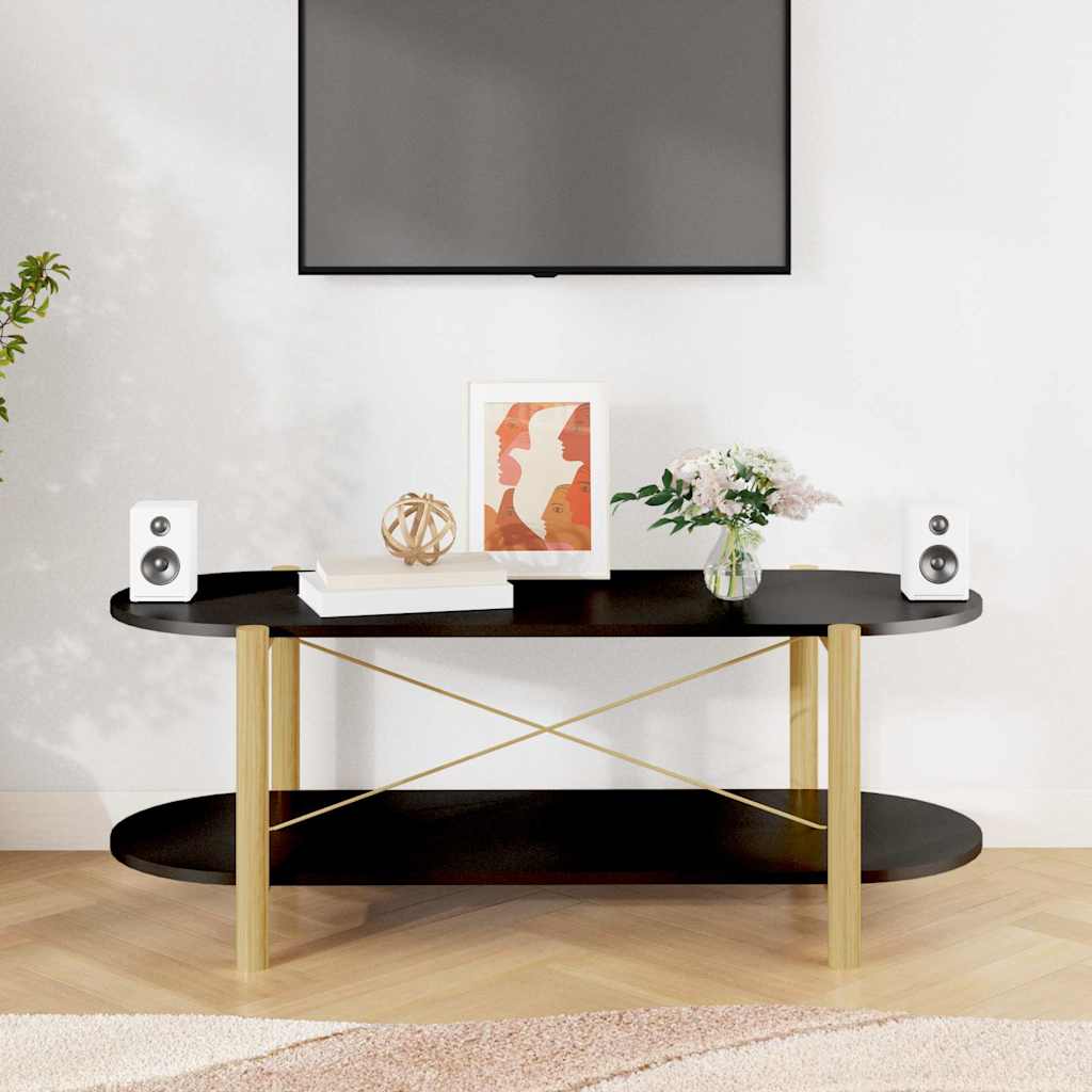 vidaXL Table basse Noir 110x48x40 cm Bois d'ingénierie