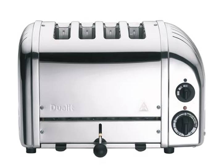Dualit NEWGEN Premium Toaster 4 Scheiben Poliert, handgefertigt in GB Toaster Retro mit ProHeat®-Heizelementen, gleichmäßige Bräune, mechanischer Timer, manueller Hebel, Edelstahlgehäuse