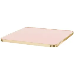 Oviala Business Laminierte Tischplatte 70 cm Marmor und Aluminiumkante rosa