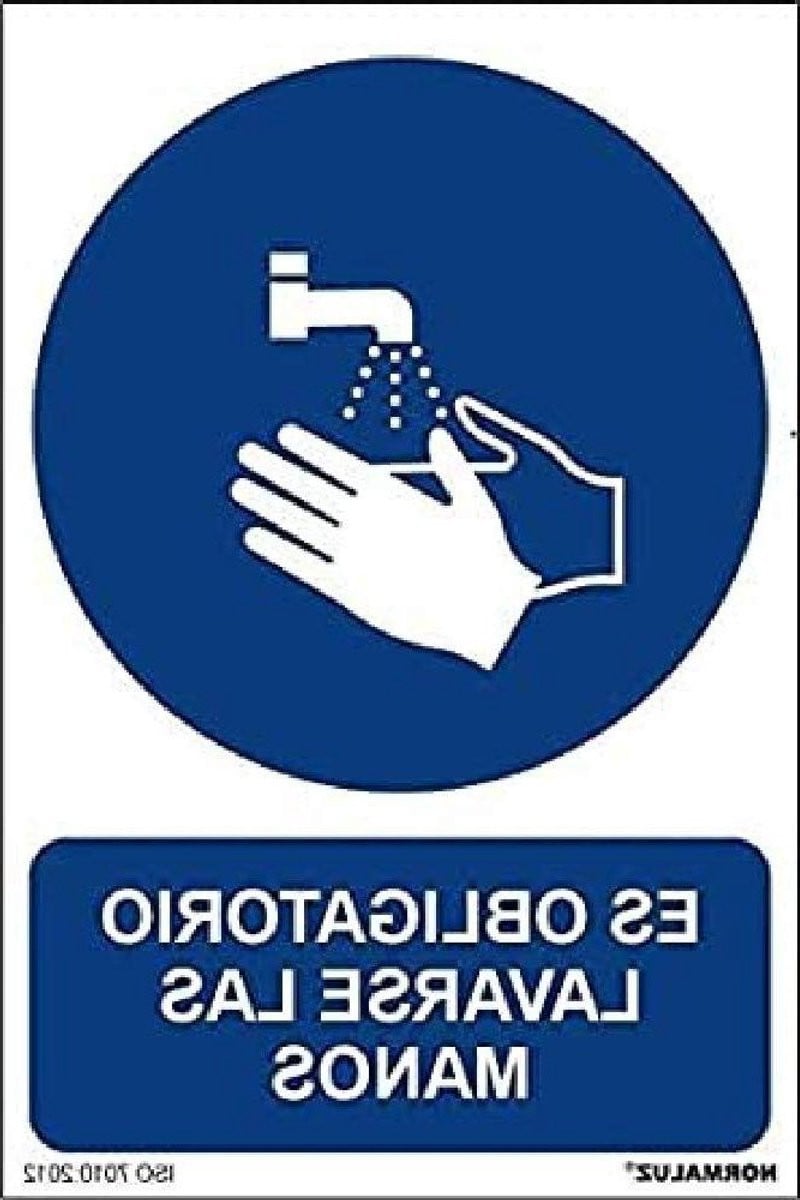 Handen Wassen Bord Hygiëne Signaal Gekleurd 21 x 30 cm