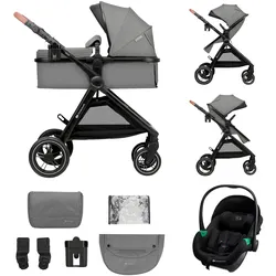 Kinderkraft Kombikinderwagen Trio-Set ESME PRO 3in1 inkl. Babyschale MINK 2, grau
