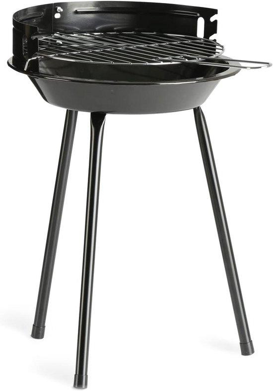 Mobiele tabletop houtskoolgrill voor de tuin, zwart, diameter: 27 cm