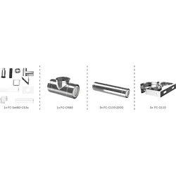 BOSCH Abgas-Standardpaket BOPA FC50 S Fassade starr, 80/125, 6m, RLU