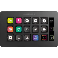 Mars Gaming Console De Streaming Stream Deck Slim Msd-One (Noir) (Mac, Windows), Gaming Controller, Schwarz