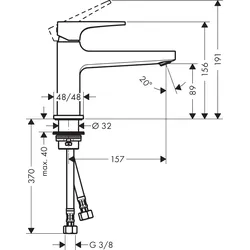 Hansgrohe Waschtischmischer 100 Metropol chrom CoolStart langer Ausl.Push-Open A...